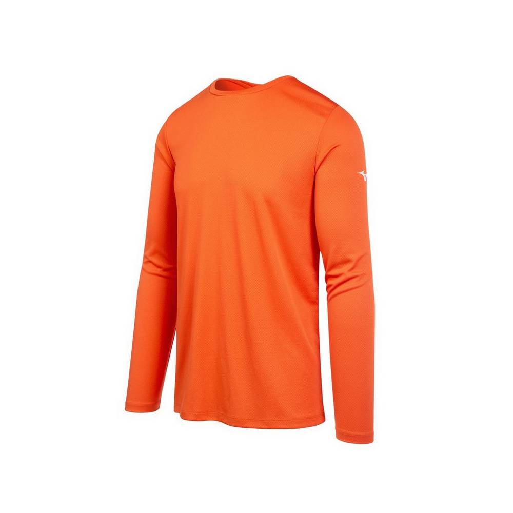 Mizuno Long Sleeve Férfi Futópóló Narancssárga GJI714260